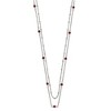 Chisel Stainless Steel Polished 2-Strand Red Crystal Beaded 16" with 1" Extension Necklace - 3 of 4