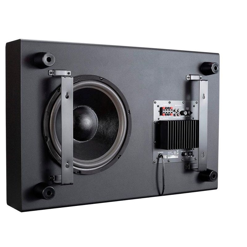 Monoprice SSW-12 Powered Slim Subwoofer - 12 Inch - Black With Ported Design, 150 Watts, LowProfile Includes On-Wall Mounting Brackets, 2 of 7