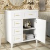 Whisen 30 in. Bathroom Storage Cabinet Bathroom Vanity with Ceramic Sink, Adjustable Shelf, Soft Close Door and Three Drawers - 3 of 4