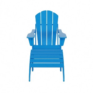 WestinTrends Malibu HDPE Outdoor Patio Folding Poly Adirondack Chair with Ottoman (2-Piece Set) - 1 of 4