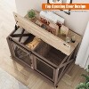 37 Inch Dog Crate Furniture, Indoor Dog Cage with Sliding Barn Door, Flip Top Dog Kennel End Table with Removable Divider - 2 of 4