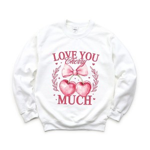 Simply Sage Market Women's Graphic Sweatshirt Coquette Cherry Much - 1 of 4