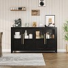 55'' Large Sideboard Buffet Cabinet, Glass Door Kitchen Storage Cabinet, Wooden Farmhouse Coffee Bar Cabinet, Buffet Table with Storage - 3 of 4