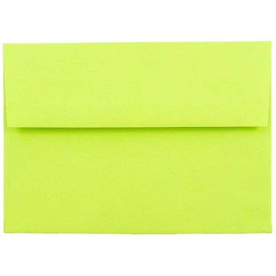 JAM Paper A6 Colored Invitation Envelopes 4.75 x 6.5 Ultra Lime Green 52610