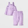 Baby Girls' Daisy Tank Top & Pants Set - Cat & Jack™ Purple - 2 of 4