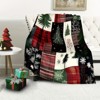 Cozy Christmas Flannel Throw Blanket - Soft, Warm & Lightweight Winter-Themed Plaid with Snowflake Design for Bed, Sofa, Travel - Perfect Holiday Gift - 3 of 4
