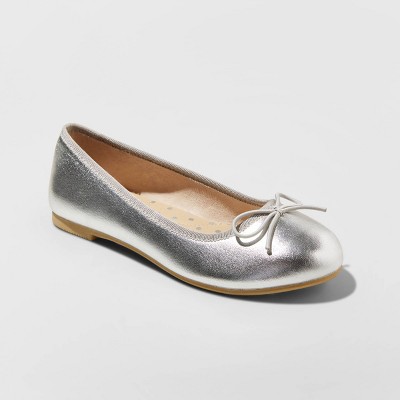 EU 31 NWT Gap Kids Girl Glitter Ballet Flats Shoes Silver Size US 1 