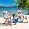 Set of 2 Outdoor Weather-Resistant Wood Folding Beach Chairs with Carry Straps and Reclining Seat by Lavish Homes - 2 of 4