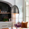 LLHZSY Industrial Silver Hammered Dome Island Pendant Light Fixture - W 11 2/5" x H 12 3/5" - 2 of 4