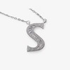 Anna-Kaci Silver Tone Initial Letter Pendant Necklace with Crystal Rhinestone Accents - 2 of 4