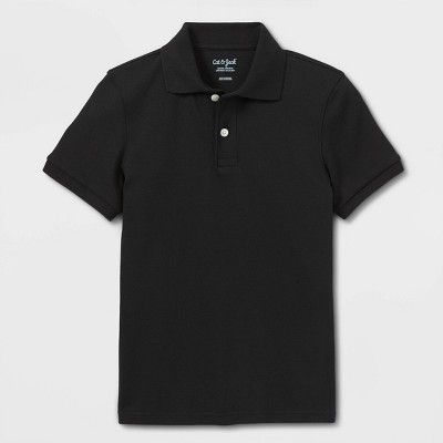Boys' Short Sleeve Interlock Uniform Polo Shirt - Cat & Jack™ Black