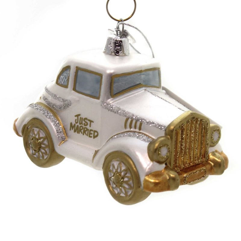 Noble Gems 2.75 In Wedding Car Ornament Just Married Love Tree Ornaments, 1 of 4