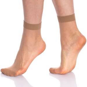 10 Pairs Women's Sheer Ankle High Socks 15 Denier Breathable Mesh One Size - 1 of 1