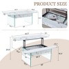 Versatile Black Marble Lift-Top Coffee Table with Glass Legs, for Home & Office - 3 of 3