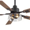 Airsurfer 52" Matte Black Ceiling Fan with Dual-Tone Wooden Blades, Light Included, 5-Blade, Remote Included - 3 of 4