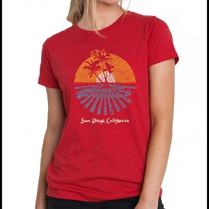 LA Pop Art Women's Premium Blend Word Art T-shirt - Cities In San Diego - 1 of 4