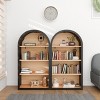 4-Shelf Arched Bookcase,43'' Tall Wood Open Display Bookshelf with Storage Shelves for Living Room,Bedroom,Office-Baofuwish - 3 of 4