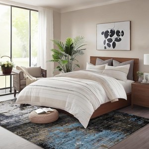 Machine Washable Area Rugs, Modern Abstract Contemporary Floor Cover, Foldable Low Pile Throw Carpet for Bedroom, Living Room, Office - 1 of 4