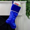 Northlight 20.5" Royal Blue and Silver Swirl Christmas Stocking with Velveteen Cuff - 2 of 4