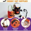 Joyfy 2 pcs Halloween Orange Pumpkin Candy Bucket, Black Reusable Bat Trick or Treat Goody Tote Bags, Portable Felt Baskets for Kids Party Favors - 2 of 4