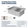 30" x 18" x 9" Built-in Kitchen Sink Stainless Steel Single Bowl Sink (with Accessories) and Pull-Down Faucet Modern Countertop Work Sink - 3 of 4