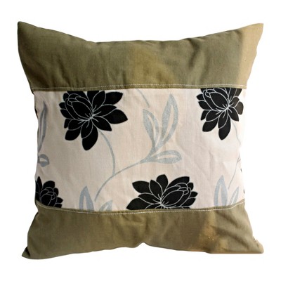 Slickblue Linen Decorative Pillow Cushion - Stylish Patchwork Floor Pillow, 19.7x19.7 inches, 2 Design Options