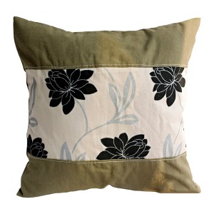 Slickblue Linen Decorative Pillow Cushion - Stylish Patchwork Floor Pillow, 19.7x19.7 inches, 2 Design Options - 1 of 4