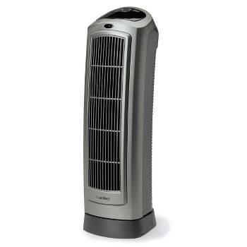 Lasko 1500W Portable Oscillating Ceramic Space Heater Tower with Digital Display, Remote Control, 2 Heat Settings and 8 Hour Timer, Gray