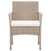vidaXL Patio Armchairs with Cushions Outdoor Lounge Chair 2 Pcs Poly Rattan - Beige - 3 of 4