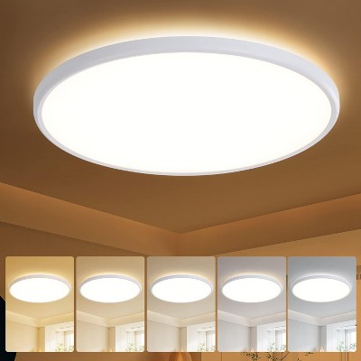 TALOYA 18 Inch LED Flush Mount Ceiling Light White, 5 CCT Selectable Dimmable,Ultra-Slim Surface Mounted Lighting Fixture for Bedroom Livingroom