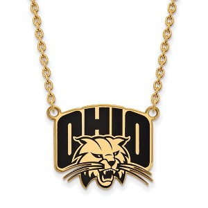 Black Bow Jewelry 14k Yellow Gold Plated Sterling Silver Ohio Bobcats NCAA Necklace 18 Inch - 1 of 4