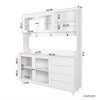 63" Kitchen Pantry Storage Cabinet, Large Kitchen Hutch Cabinet, Freestanding Sideboard Buffet Cabinet with 4 Drawers, Food Pantry Cabinet for Kitchen - 3 of 4