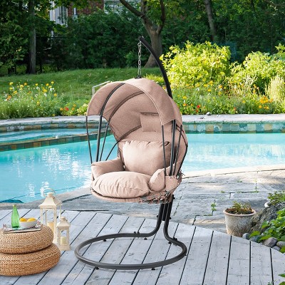 Barton Deluxe Hanging Chair w/Canopy Sun Shade Deep Cushion Lounge