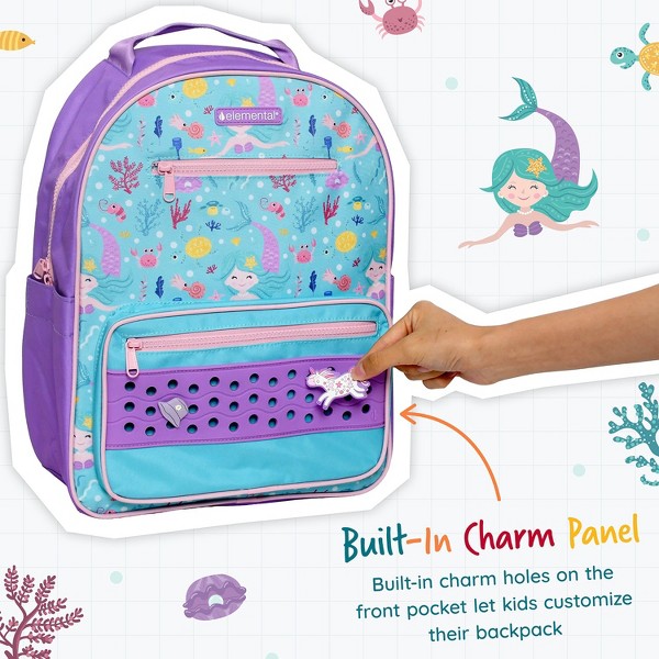 Mochila infantil Elemental Buddy Series para niños de 4 a 8 años, bolso escolar de 15 pulgadas para jardín de infantes y primaria, con panel de encanto y etiqueta de nombre, 12L 6