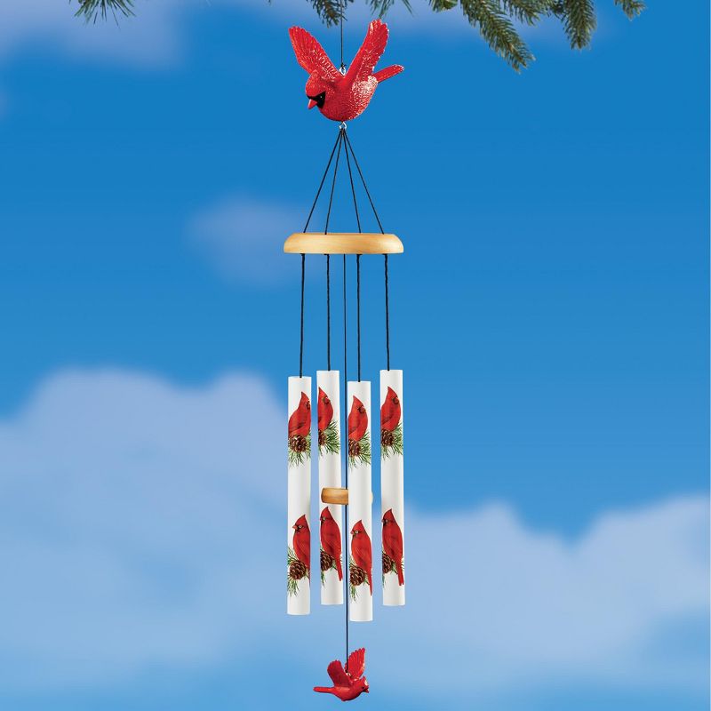 Collections Etc Beautiful Winter Cardinal Hanging Wind Chime 4.25 X 4.25 X 26.5, 2 of 3