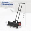 Costway 36" Snow Shovel Pusher with 10" Inflatable Wheels Adjustable Handle & Head Black - 3 of 4