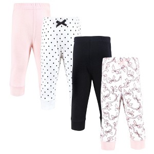 Hudson Baby Girls Cotton Pants and Leggings, Pink Bows - 1 of 4