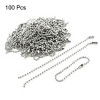 Unique Bargains Nail File Label Tag Key Keychain Metal Bead Ball Chain 5.5" Long 100 Pieces - 2 of 4