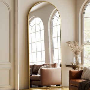 BEAUTYPEAK Oversized 30''x71'' Floor Mirror Rectangle With Rounded Top Full Length Mirrors - 1 of 4