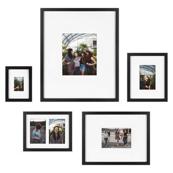 5pc Gallery Frame Box Set Transitional Black - Kate & Laurel All Things Decor