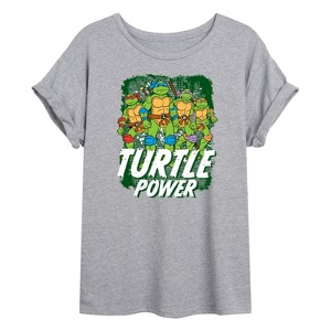 Women's - Teenage Mutant Ninja Turtles - Turtle Power Oversized Graphic T-Shirt - 1 of 4