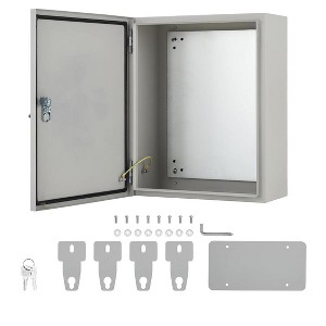 COZONY NEMA 4X Electrical Junction Box, IP66 Weatherproof Steel Enclosure, Outdoor/Indoor, Hinged, Lockable, w/ Mounting Plate, UL Listed - 1 of 4