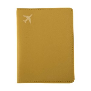 Unique Bargains Gold-stamped Airplane Pattern Passport Holder 1 Pc - 1 of 4