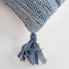14"x26" Oversized Poly Filled Lumbar Throw Pillow Blue - Rizzy Home: Cotton Canvas, Indoor Decorative Stripe Design, Removable Cover - 3 of 4