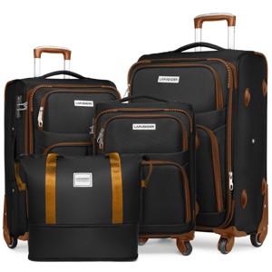5 Piece Softside Luggage Set with TSA Lock and Spinner Wheels, Lightweight Expandable Suitcases for Family Travel – Cuddlewood - 1 of 4