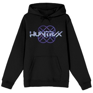 KPop Demon Hunters Huntr/X Logo Adult Black Long Sleeve Hooded Sweatshirt - 1 of 3