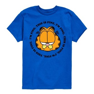 Boys' - Garfield - I'm Fine This Is Fine Short Sleeve Graphic T-Shirt - 1 of 4