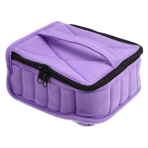 Unique Bargains Nail Polish Carrying Case Nail Polish Organizer Case For 30  Bottles 15ml/0.5 Fl.oz Travel Storage Bag Nylon Purple Gray 1 Pcs : Target