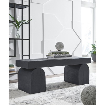 Holgrove Black Solid Wood Contemporary Accent Bench