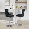 CAVINAS Set of 2 Swivel Velvet Bar Stools, Adjustable Height Counter Stools (27-35 Inch) with Tufted Back for Kitchen Island & Home Pub - 3 of 4